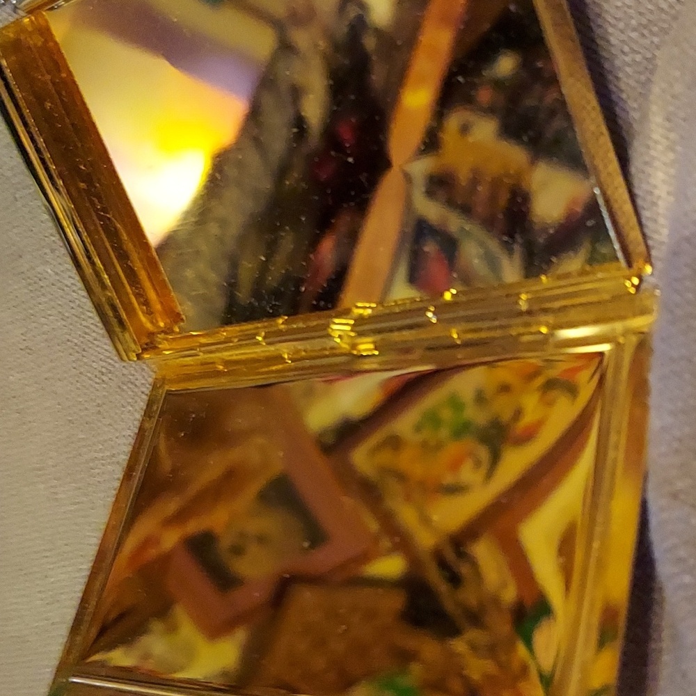 Occult / whimsical taxidermy accessory / office piece.Goldtone peacock case/ pen - Picture 2 of 3